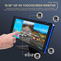 10.36Touch Screen Monitor 4CH Dash Cam 4K Backup Camera System with 128GB