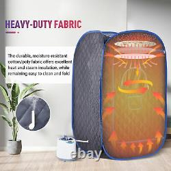 1000W Steam Sauna Kit w Popup Tent Chair & Remote Control Home Detox Relaxation