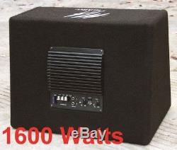 10inch Active Amplified subwoofer Bass box 1600watts Easy install+ WIRING KIT
