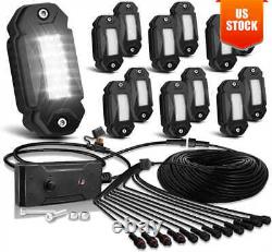 12 Pods kits With Harness White LED Rock Lights Underglow Neon Light
