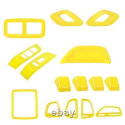 15 PCS Yellow Full Set Interior Decoration Trim Kit for Dodge Challenger 2015+
