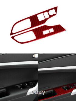 15Pcs For Honda Accord Coupe 13-17 Red Carbon Fiber Full Interior Kit Set Trim