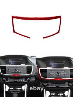 15Pcs For Honda Accord Coupe 13-17 Red Carbon Fiber Full Interior Kit Set Trim