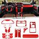 17pcs Full Interior Decor Cover Trim Kits Accessories For 4runner 2010-2023 Red