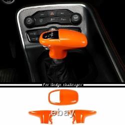 18x Interior Decoration Cover Trim Kit For Dodge Challenger Accessories Orange