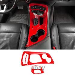 18x Interior Full Set Panel Cover Trims Kit For Dodge Challenger 2015+Red ABS