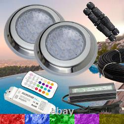 2 x Extremely Bright Swimming Pool RGB LED Light RGB Controller+Power Kit+Cable