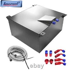 20 Gallon Black Aluminum Fuel Cell Gas Tank+cap+level Sender+steel Fuel Line Kit