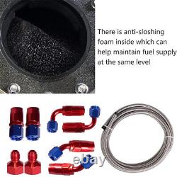 20 Gallon Black Aluminum Fuel Cell Gas Tank+cap+level Sender+steel Fuel Line Kit