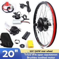 20 LED Front Wheel Motor Hub Electric Bicycle E-Bike Conversion Kit 36V, 250W