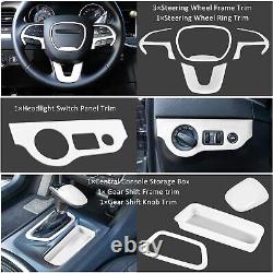 20 PCS Interior Decoration Trim Cover Kit for 2015-2021 Dodge Charger (White)