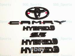 2018 2022 Toyota Camry Se Hybrid Fender & Rear Gloss Black Emblem Overlay Kit