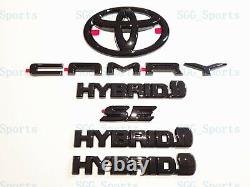 2018 2022 Toyota Camry Se Hybrid Fender & Rear Gloss Black Emblem Overlay Kit