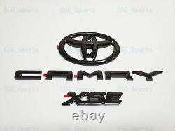 2018 2022 Toyota Camry Xse Hybrid Fender & Rear Gloss Black Emblem Overlay Kit