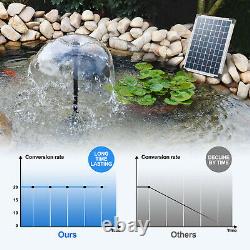 20WSolar Panel Water Fountain Pump Kit Outdoor Pool Garden Landscape Submersible