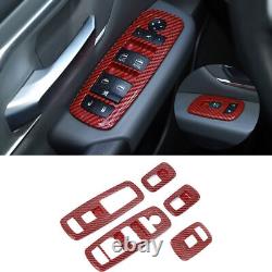 20x Interior Decoration Cover Trim Kit For Dodge Ram 1500 2019+ Red Carbon Fiber