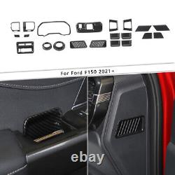 21pcs Interior Decoration Trim Cover Kit For Ford F150 4Dr 2021-23 Carbon Fiber