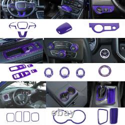 21x Interior Decoration Cover Trim Panel Kit for 2015-2021 Dodge Charger Purple