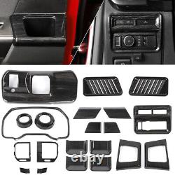 21x Interior Trim Set Cover Kit Accessories For Ford F150 2021+ Black Wood Grain