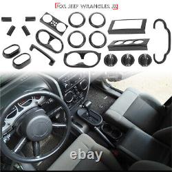 22pcs Inner Accessories Trim Cover Kit for Jeep Wrangler JK 2007-10 Carbon Fiber