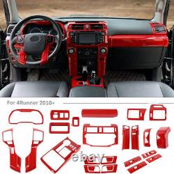 23pcs Full Set Interior Decor Trim Cover Kit For 4Runner 2010+ Red Accessories