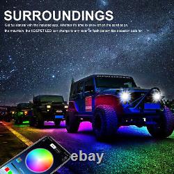 24 Pods Rgb Led Rock Lights Kit Offroad Truck Underbody Neon Music Bluetooth App