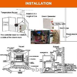3/9KW Stainless Steel Steam Generator Kit Steaming Sauna Room With Self Draining