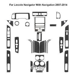 31Pcs For Lincoln Navigator 2007-2014 Carbon Fiber Full Interior Kit Cover Trim