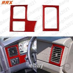 32Pcs Red Carbon Fiber Kits Full Interior Trim For Dodge Dakota Durango 2001-04