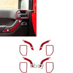 33pcs Red Carbon Fiber Full Kits Interior Sticker Trim For Wrangler 2011-17