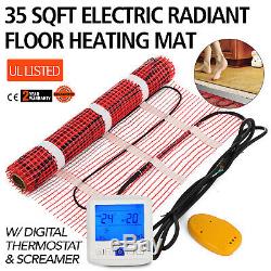35 Sqft Electric Radiant Warm Floor Heating Mat Kit Tile 120V Easy Install
