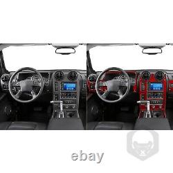40Pcs Red Carbon Fiber Interior Full Cover Dash Trim Kit For Hummer H2 2003-2007