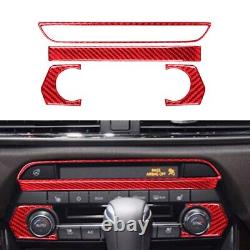 46Pcs Red Carbon Fiber Interior Full Set Cover Trim Kit For Mazda CX-9 2016-2022