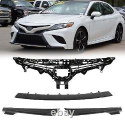 4PCS Fit 2018-2020 Toyota Camry SE XSE Front Upper Grille+Lower Trim Molding Kit