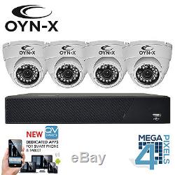 4ch Cctv System 4mp 1080p Full Hd Dvr Oyn-x Camera Kit 2tb Home Easy Install Use