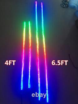 4pcs Underglow LED Kit Single Row Color Chasing LED Pedal Lights Bluetooth Truck
