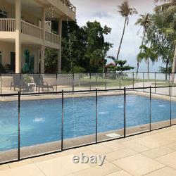 4x12 Ft Outdoor Pool Fence With Section Kit, Removable Mesh Barrier, Black