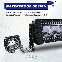 50inch 288W RGB LED Light Bar Work Fog Driving + 4'' Pods Kit For Boat 4WD ATV