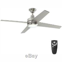 52 LED Indoor Brushed Nickel Ceiling Fan Easy Install Light Kit Remote Control