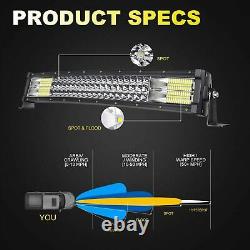 52 LED Light Bar Curved +22'' Lamp+ 4x Pods Kit for Chevy Silverado/GMC Sierra