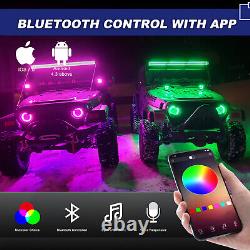 52inch LED Light Bar+2x 4 Pods Chasing RGB Halo & APP Remote Control Kit