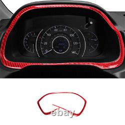 53Pcs For Honda CR-V 2015-2016 Red Carbon Fiber Full Interior Kit Cover Trim