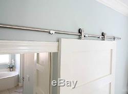 5FT Easy install top mount stainless steel sliding barn door hardware track kit