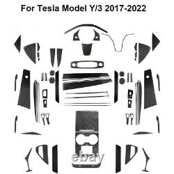 71Pcs Carbon Fiber Interior Full Kit Cover Trim For Tesla Model Y/3 20172022