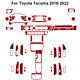 71pcs For Toyota Tacoma 2016-2022 Red Carbon Fiber Full Interior Kit Cover Trim
