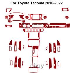71Pcs Red Carbon Fiber Full Interior Kit Cover Trim For Toyota Tacoma 2016-2022