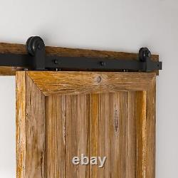 8FT Sliding Barn Door Hardware Kit for Single Door Easy to Install Smoothly a