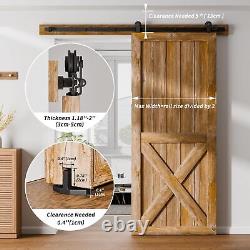 8FT Sliding Barn Door Hardware Kit for Single Door Easy to Install Smoothly a