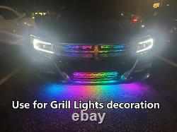8X 5FT KIT Bluetooth Chaser Flow Rainbow Color Slingshot Hood Grill Light Strips