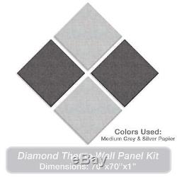 ADW Acoustic Panels 70 X 70 X 1 Diamond Theme Kit Quick Easy DIY Install
